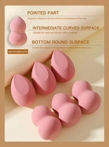 6 piezas de esponjas de maquillaje, adecuadas para correctores en crema y en polvo, polvos sueltos y otras aplicaciones de cosméticos - Multicolor - Ver 4
