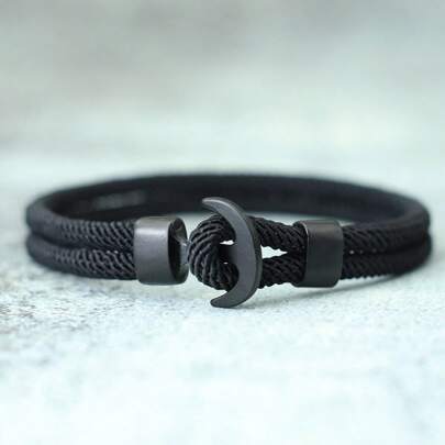 51Luckind Men Anchor Bracelet Double Layer Nautical Bracelet Gift For Him Surfing Jewelry