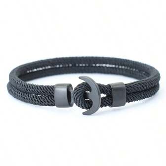 51Luckind Men Anchor Bracelet Double Layer Nautical Bracelet Gift For Him Surfing Jewelry