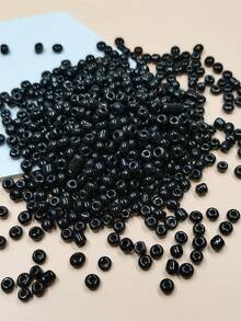 1包/30g時尚4mm玻璃自製黑色種子珠,適用於女性diy珠寶製作