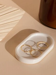 1個簡約時尚的圓環折疊戒指,適用於女性的925純銀精美珠寶禮物 - 銀色 - 查看 4