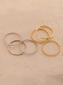 1個簡約時尚的圓環折疊戒指,適用於女性的925純銀精美珠寶禮物 - 銀色 - 查看 5