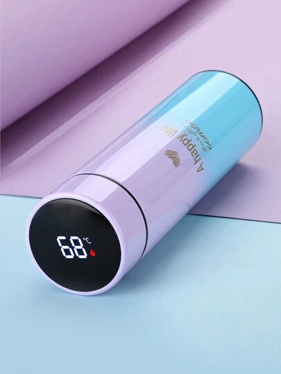 450ml智能温度显示不锈钢保温杯，创意渐变色保温杯，1个装，返校季