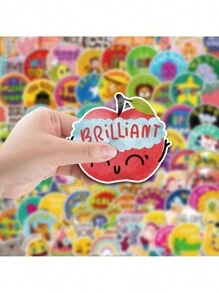 Finego 100入組兒童獎勵貼紙,老師課堂貼紙包,學生小型激勵課堂用品,男孩女孩幼兒好工作激勵行為幼稚園小學