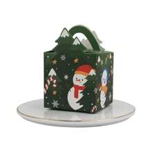 5pcs Christmas Decorations Party Favors Gift Boxes: Christmas Apple Shape Packaging Box, Safe Night Cartoon Square Apple Box, Candy Box, Colored Christmas Apple Decor Box, Chocolate And Dried Fruit Box