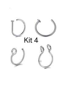 Nose Ring - 銀色 - 查看 1