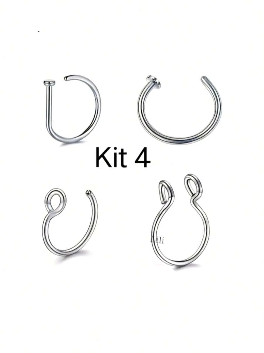 Nose Ring - 銀色 - 查看 1