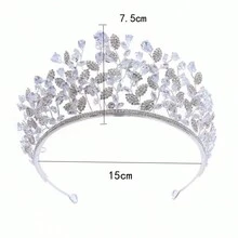 1頂婚禮新娘頭飾,巴洛克風格水晶皇冠,優雅髮飾裝飾