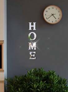 4 Cái/bộ Chữ Gương Dán Tường Bề Mặt, Thiết Kế Chữ PMMA Tối Giản Gương Trang Trí Trang Trí Nhà Cửa - Bạc - Xem 5