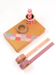 Đơn giản Hình học Mô hình Người dự định Trang trí Băng washi Bộ ( 6 cái ) - Nhiều màu - Xem 3