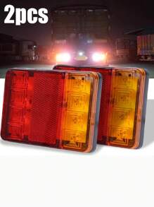 2PCS LED Waterproof Car Tail Light Turn Signal Indicator Stop Lamp Rear Brake Light for Car Truck Trailer Caravan - Red - View 5