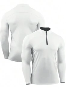 NELEUS Boyfriend Style Men's 3 Pack Athletic Compression High Neck Long Sleeve T-Shirt For Running, Working Out, And Fitness - black,grey,white#3 - View 2