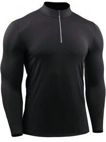 NELEUS Boyfriend Style Men's 3 Pack Athletic Compression High Neck Long Sleeve T-Shirt For Running, Working Out, And Fitness - black,grey,white#3 - View 7