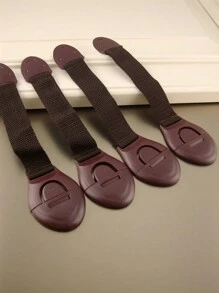 4pcs Multifunctional Face Combination Lock With Woven Strap For Bag Safety - Coffee Brown - View 1