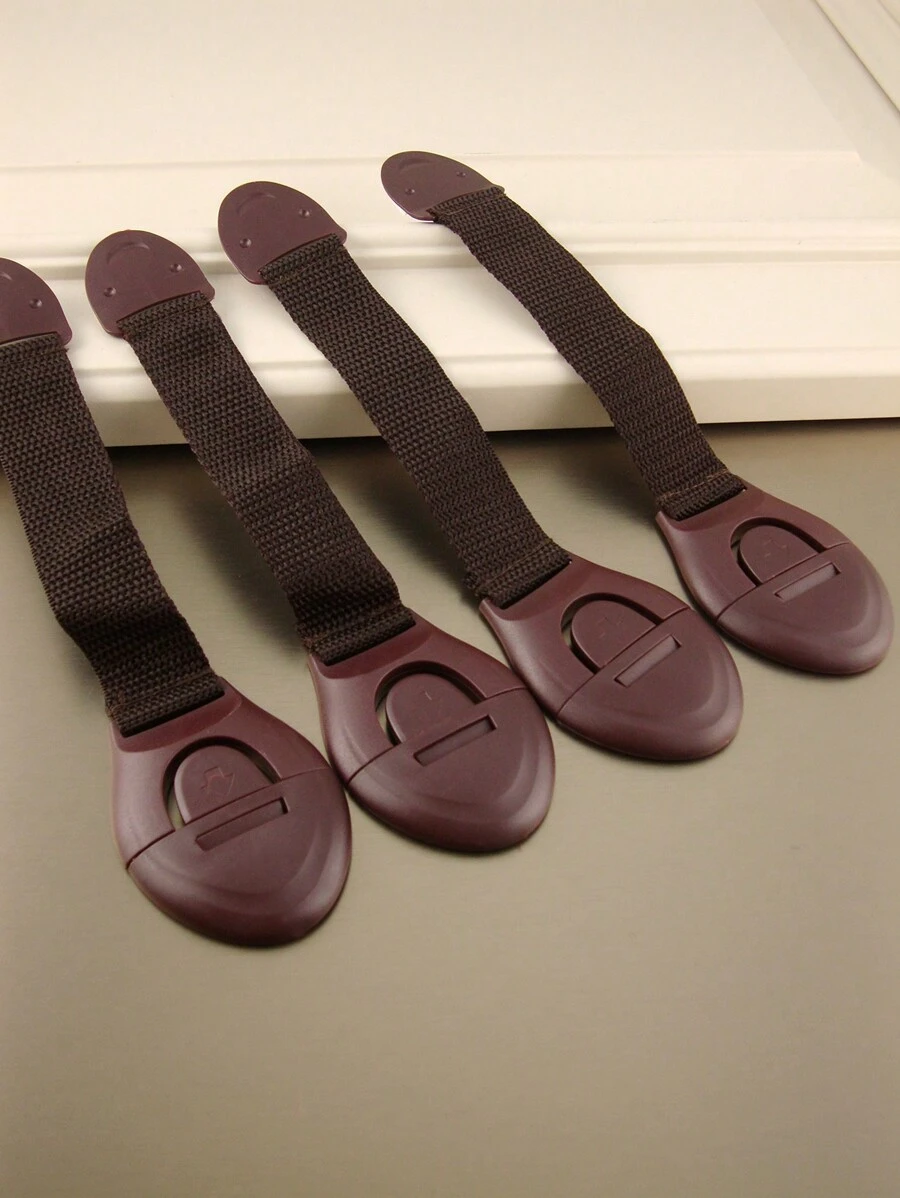 4pcs Multifunctional Face Combination Lock With Woven Strap For Bag Safety - Coffee Brown - View 1