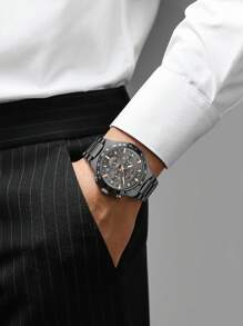 REWARD 男士石英表商务时尚计时日历夜光指针多功能男士腕表高品质礼物经典设计不锈钢表带