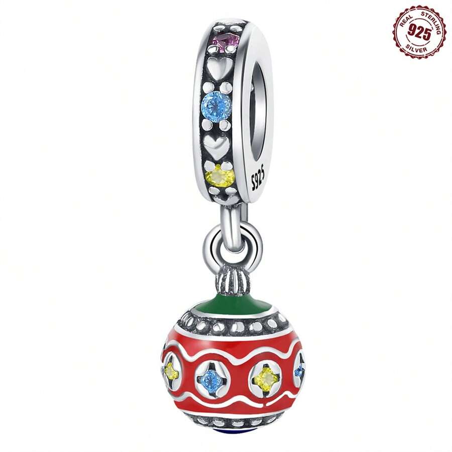 1pc Christmas Ball Shape Diy Pendant Jewelry Accessory - Apricot - View 1