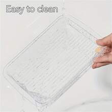 4pcs/set Countertop Food Vegetable Dish 3 Layer Food Plate Stackable Hot Pot Food Prep Tray Rack Kitchen Restaurant Multilayer Food Plates For Dinner Hot Pot Food Dish - Clear - View 4