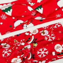 DUOJIAOYAN 2入組聖誕卡通聖誕老人印花髮帶,適用於秋冬季節節日裝飾和日常使用 - 紅色 - 查看 3