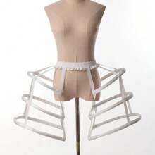 維多利亞時期女性雙層輪廓梳妝台石柱鷹架束裙底襬