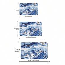 件現代大理石印花淋浴墊，可水洗，吸濕，防滑，安全浴室防滑地毯，彈性，抗疲勞，耐磨橡膠背門墊，適用於淋浴間、浴室、客廳、臥室、廚房及室內門口造型，多種顏色可選 - 彩色 - 查看 4
