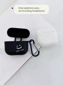 笑脸印花黑色耳机保护套，简约实用，附赠一个耳机挂钩，兼容 保护套、耳机保护套、 Pro 3 保护套、 Pro（第二代）、 3、 Pro、 1/2、 4 保护套 - 黑與白 - 查看 2