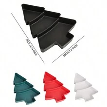 1 件白色聖誕樹形分離式堅果盤,適合家庭點心、糖果、水果盤、聖誕派對、戶外、室內、塑膠盤