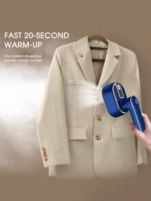 zs 1入組海軍藍abs旅行衣物蒸汽機,便攜式小型電熨斗,乾濕熨燙手提式蒸汽壓機,支援180度旋轉手提小熨斗適用於家居和旅行 - 寶藍色 - 查看 7