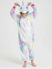 Pijama, Disfraz, Mameluco Suave de Unicornio, edades 4 a 13 - Multicolor - Ver 1