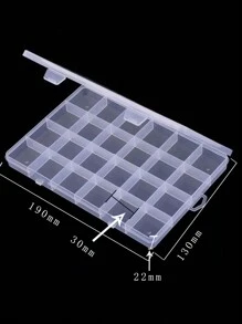 可調節的透明塑料珠寶盒,19個隔間適用於珠子,耳環和長方形珠寶 - 無色 - 查看 8