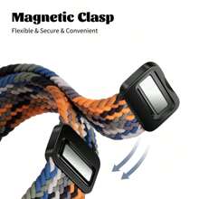 20mm/22mm 磁吸快拆尼龙表带，兼容三星 Galaxy Watch 7/6/5/4/Pro/Classic、Gear S3、Amazfit GTR 4、GT 2e/3/4/5 智能手表，男女通用 - black - 查看 5