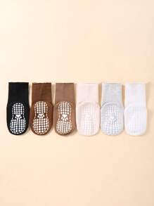 6 Pairs Of Baby Non-Slip Socks Toddler Solid Color Socks For Boys And Girls,Baby Socks , Newborn Socks ,Toddler Socks ,Infant Socks. - 彩色 - 查看 3