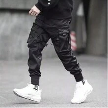 Pantalones De Chándal Hip Hop  HarajukuHombre - Negro - Ver 6