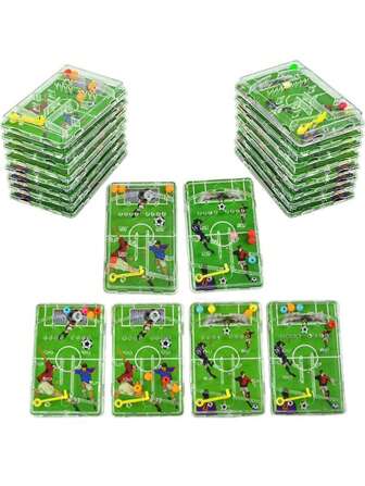 10 件足球迷宫游戏，绿色足球游戏玩具，生日派对用品，节日派对用品，主题派对装饰品（随机图案），足球，足球，派对礼品