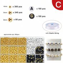 1套3種類型的DIY珠寶套件，包括人造珍珠，CCP珠子，適合珠寶和手鏈DIY，附贈禮品盒 - 彩色 - 查看 8