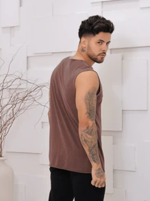 Men Tank Tops - Óxido marrón - Ver 3