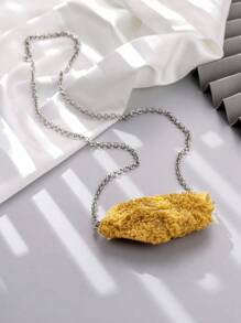 1pc Unique And Exaggerated Design Necklace, Best Friends/Couples Gift, Daily Outfit Accessory - Yellow - View 8