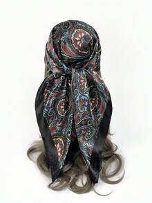 1 件女式人造絲頭帶圍巾適合日常佩戴、時尚、海灘