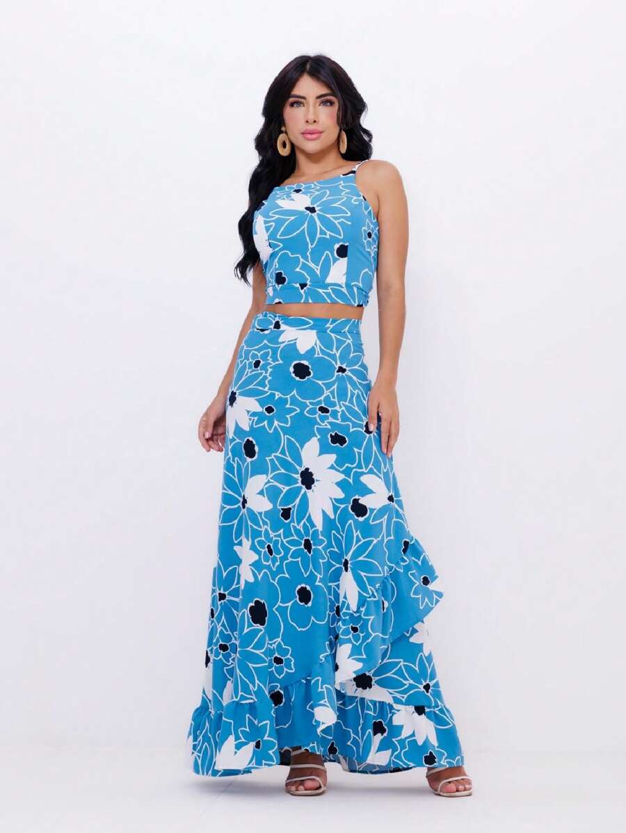 Women Two-piece Outfits - 藍色 - 查看 1