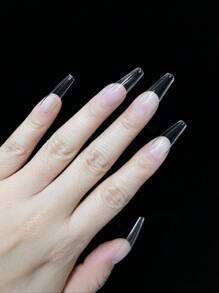 240pcs/box Transparent Long Coffin Shaped Nail Tips - Clear - View 6
