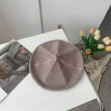 British Vintage Beret Hat For Women, Autumn And Winter Knitted Artistic Cap, All-Match Warm Hat For Street Snap Casual - Grey - View 2