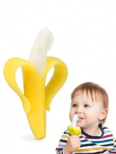 1 Pieza Juguete Para La Dentición, Mordedor Y Masticable De Plátano Para Bebé De Silicona