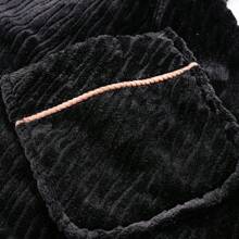 男士加大码秋冬珊瑚绒睡袍，加厚保暖浴袍，中长款，保暖 - 黑色 - 查看 5