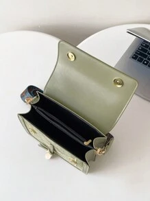 Túi thời trang dành cho nữ, Túi đeo chéo đa năng mới, Thường ngày, Khối màu, Túi vuông nhỏ, Dây đeo rộng, Quà tặng cho tiệc tùng, trường học, ngoài trời - màu xanh lá - Xem 7