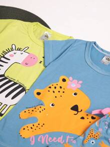 Kit 2 Conjuntos Pijama Infantil Menina Manga Curta Atacado 1 Ao 10