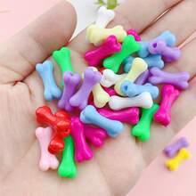 50pcs/set Random Color Plastic Bone Shaped Beads For Diy Jewelry Making - Multicolor - View 3