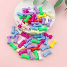 50pcs/set Random Color Plastic Bone Shaped Beads For Diy Jewelry Making - Multicolor - View 2