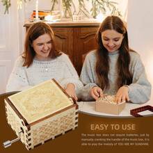 給姊妹的木製音樂盒,木製激光雕刻復古可愛盒子,生日感恩節聖誕節最佳禮物