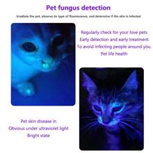 Alonefire Alonefire SV65 High Quality 365nm UV Blacklight Wood's Lamp LED Flashlight Built-In USB Rechargeable Battery Ultraviolet Invisible Ink Marker Resin Curing Torch Cat Dog Pets Stain Tinea Leakage Marker Ore Money Vitiligo Scorpion Fluorescence Detection Lamp, Camping Accessories