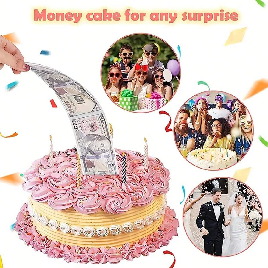 1PC Coin Extraction Surprise Box Cake ATM Money Box for Weddings
